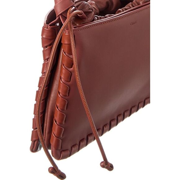 Chloé Mate Gusset Leather Shoulder Bag, Brown - Picture 3 of 4